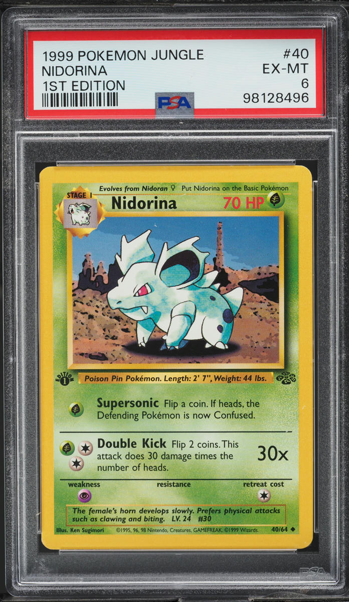 1999 Pokemon Jungle 1st Edition Nidorina #40 PSA 6 EXMT