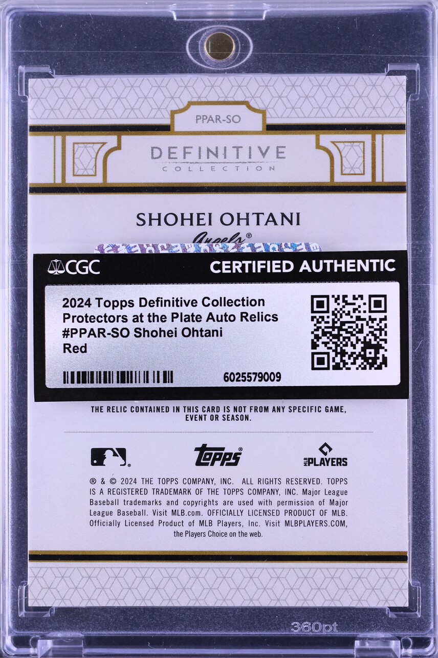 2024 Topps Definitive Collection Red Shohei Ohtani PATCH AUTO 1/1 CGC AUTH