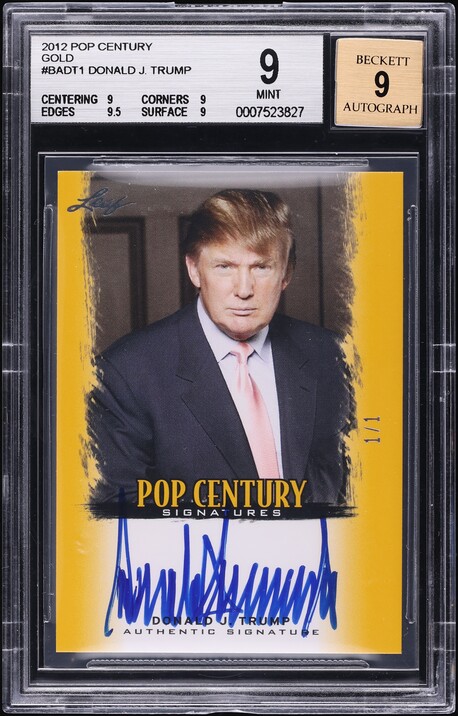 2012 Leaf Pop Century Donald Trump AUTO #BA-DT1 PSA 8 NM-MT on