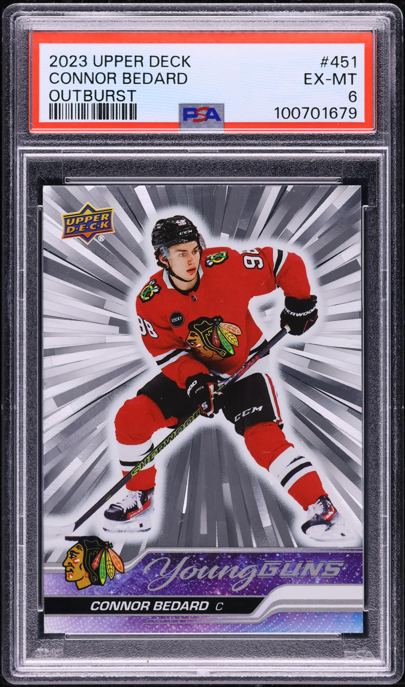 2023 Upper Deck Young Guns Outburst Connor Bedard ROOKIE #451 PSA 6 EXMT