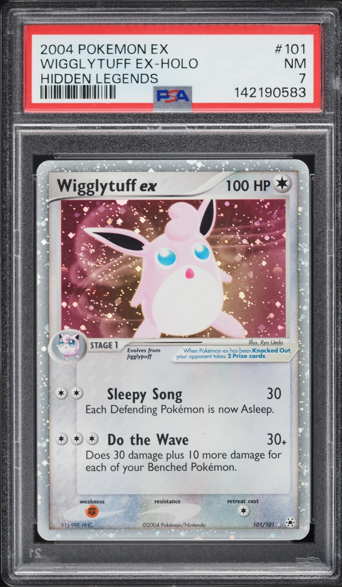 2004 Pokemon EX Hidden Legends Holo Wigglytuff Ex #101 PSA 7 NRMT