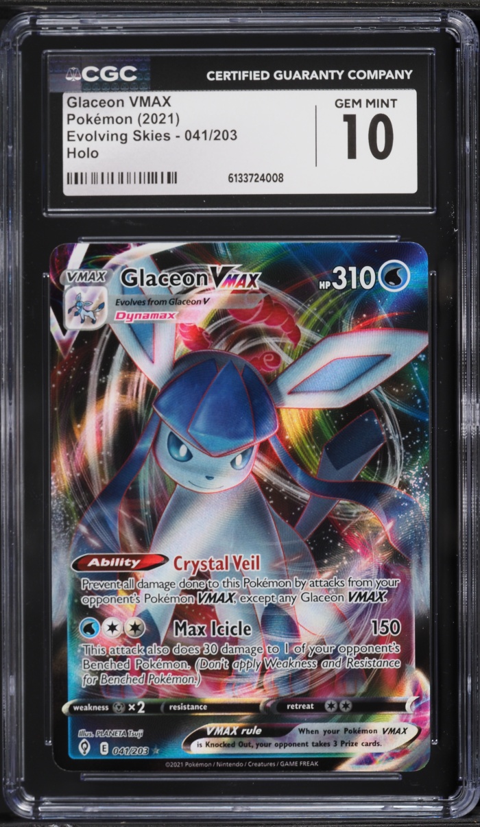 2021 Pokemon Sword & Shield Evolving Skies Full Art Glaceon VMAX #41 CGC 10 GEM MINT