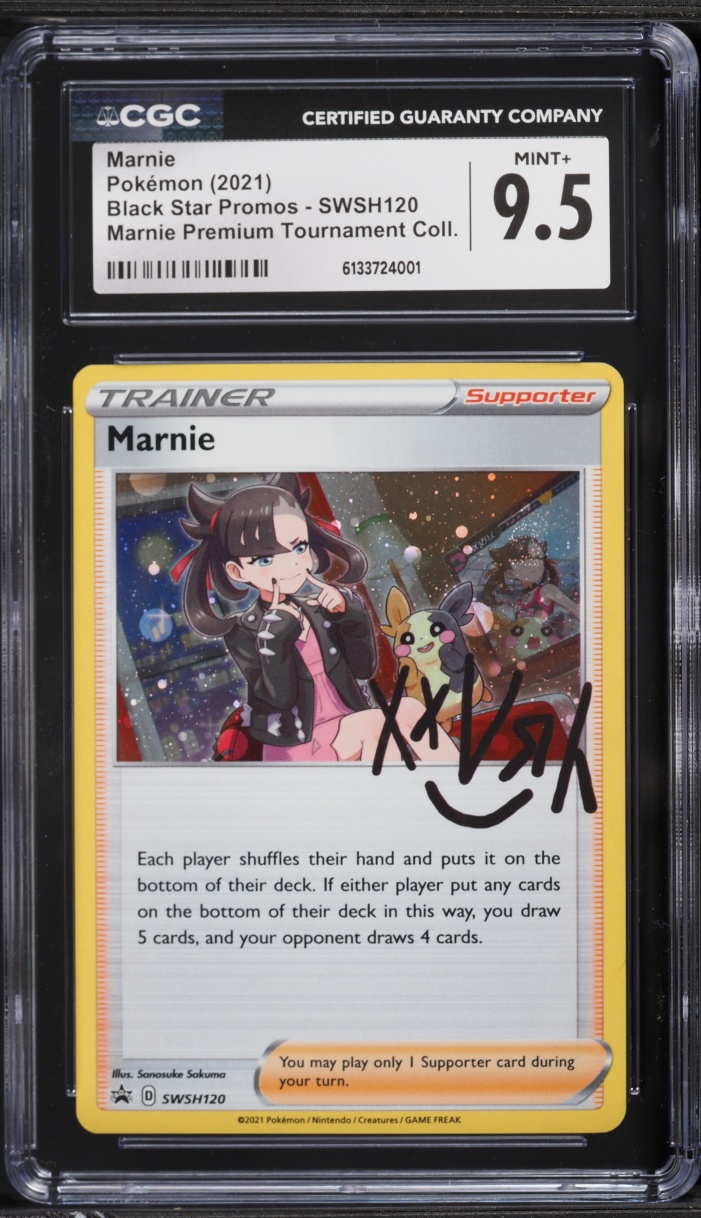 2021 Pokemon Sword & Shield Promo Premium Tournament Holo Marnie #SWSH120 CGC 9.5 MINT+