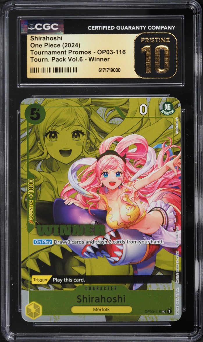 2024 One Piece Tournament Promo Pack Vol.6 Winner Shirahoshi #OP03-116 CGC 10 PRISTINE