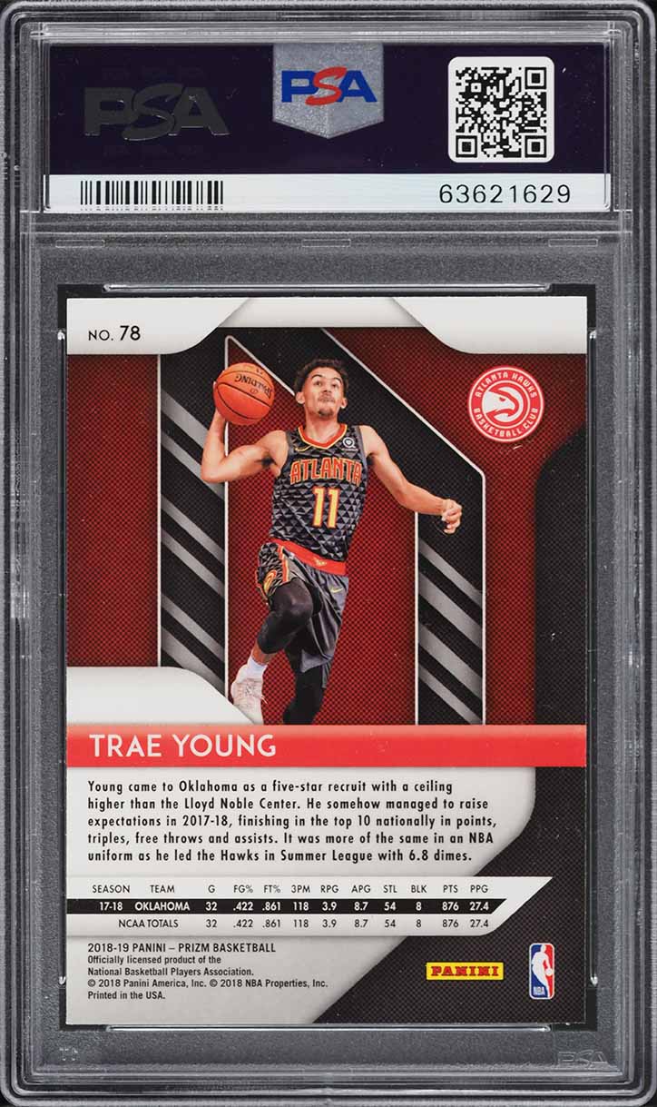 2018 Panini Prizm Trae Young ROOKIE #78 PSA 10 GEM MINT