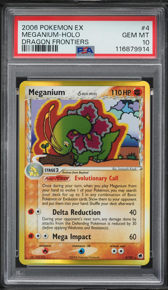 2006 Pokemon EX Dragon Frontiers Holo Meganium #4 PSA 10 GEM MINT on ...