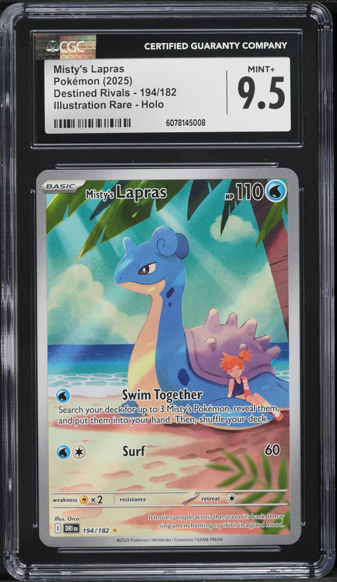 2025 Pokemon SV Destined Rivals IR Misty's Lapras #194 CGC 9.5 MINT+