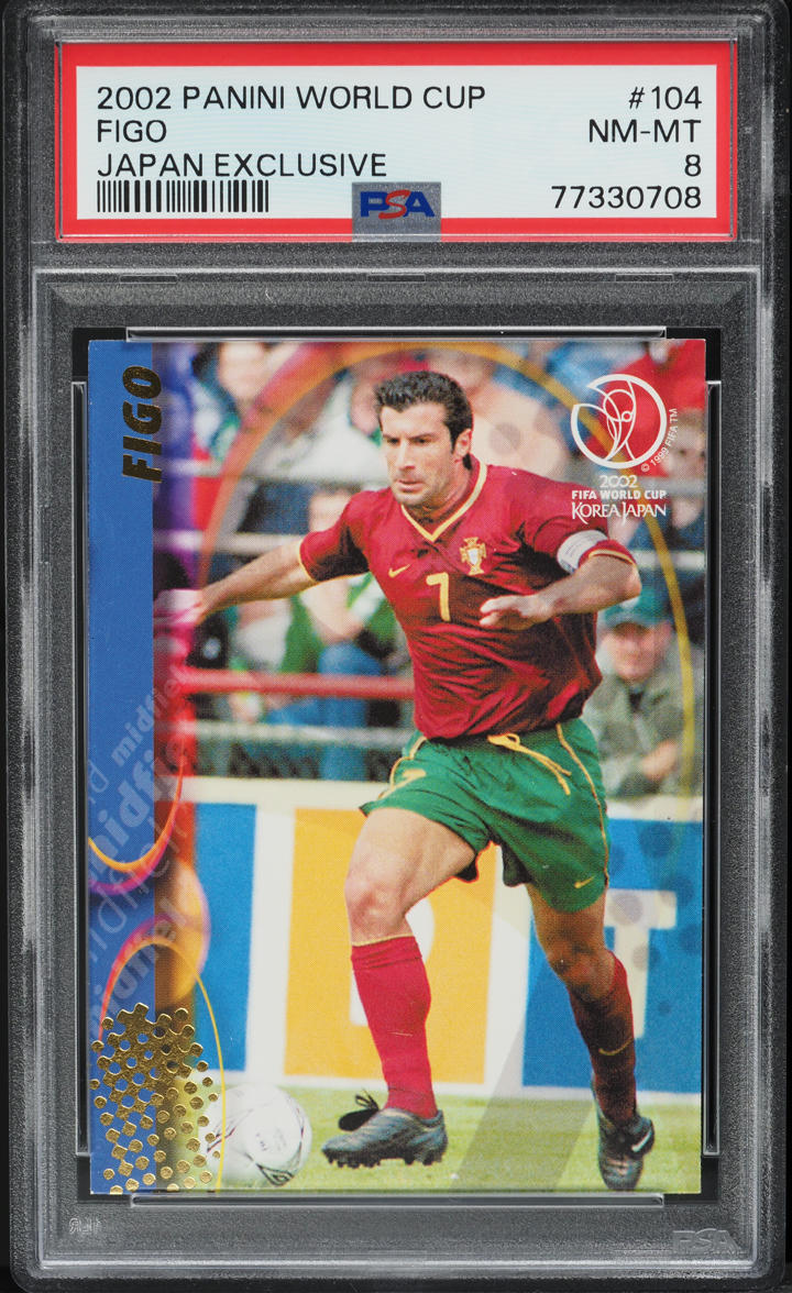 2002 Panini World Cup Japan Exclusive Luis Figo #104 PSA 8 NM-MT