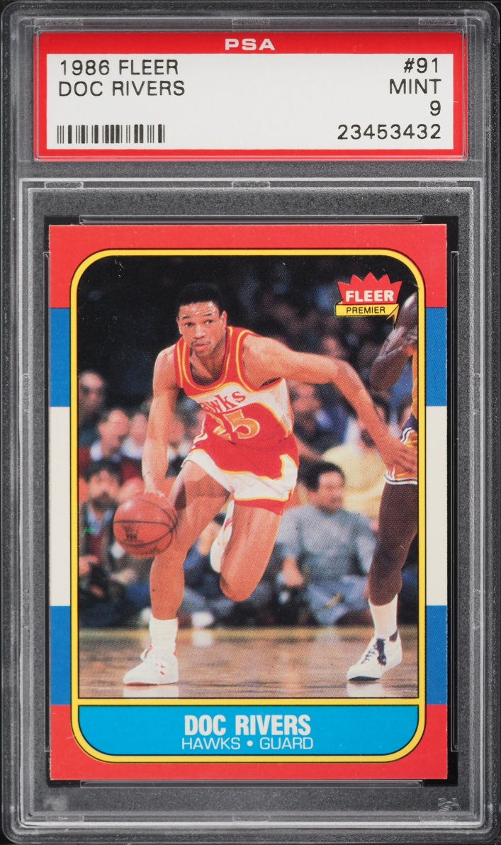 1986 Fleer Basketball Doc Rivers ROOKIE #91 PSA 9 MINT