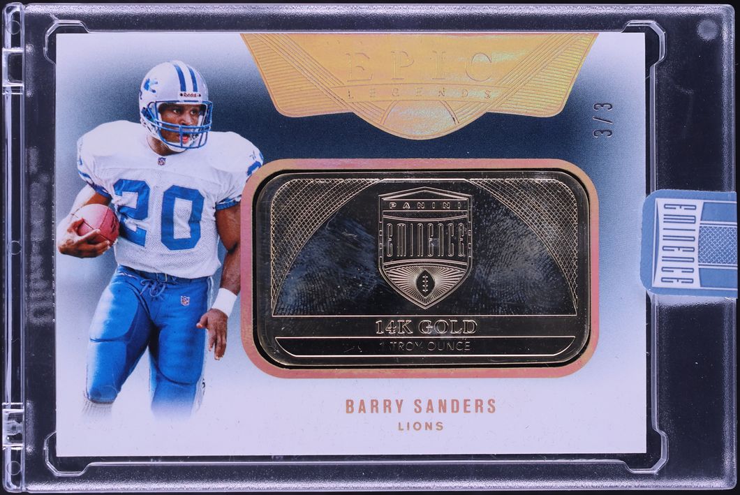 2024 Panini Eminence Epic Legends Gold Bar Barry Sanders 3/3 #ELB-BSS - Photo 1