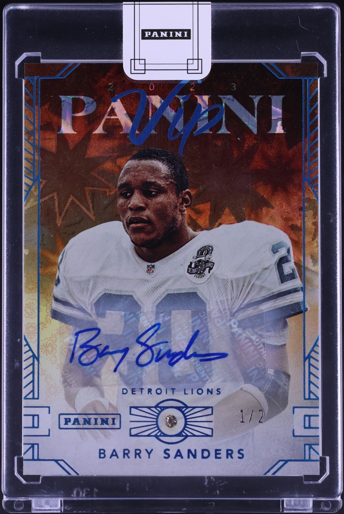 2023 Panini The National VIP Diamond Gems Barry Sanders AUTO 1/2 #BS - Photo 1