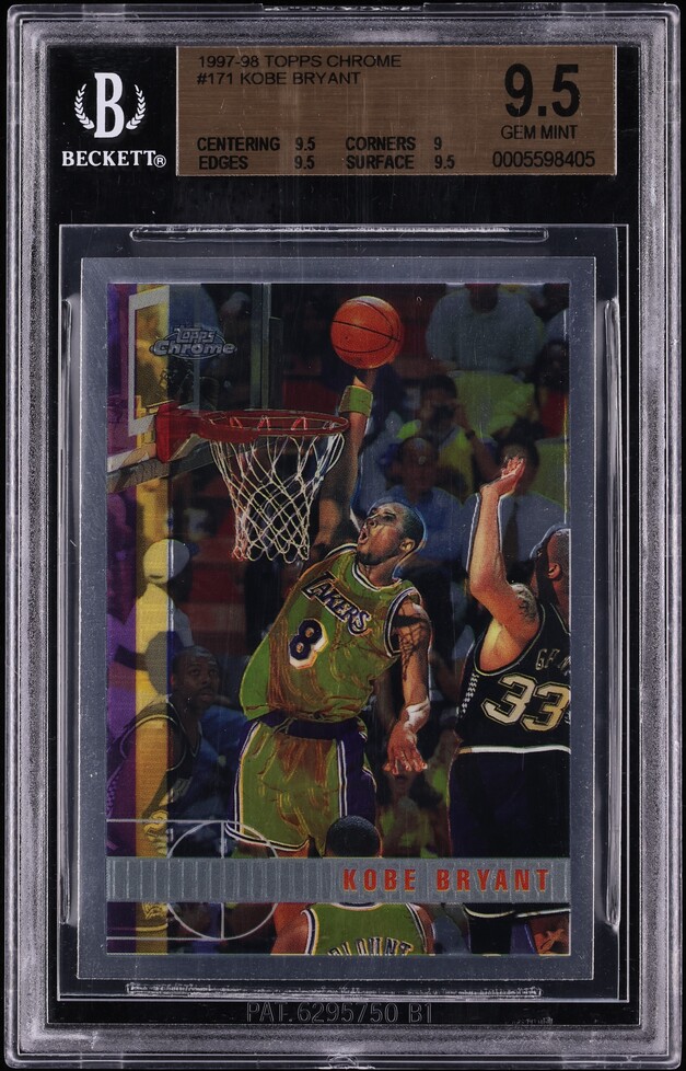 1997 Topps Chrome Kobe Bryant #171 BGS 9.5 GEM MINT
