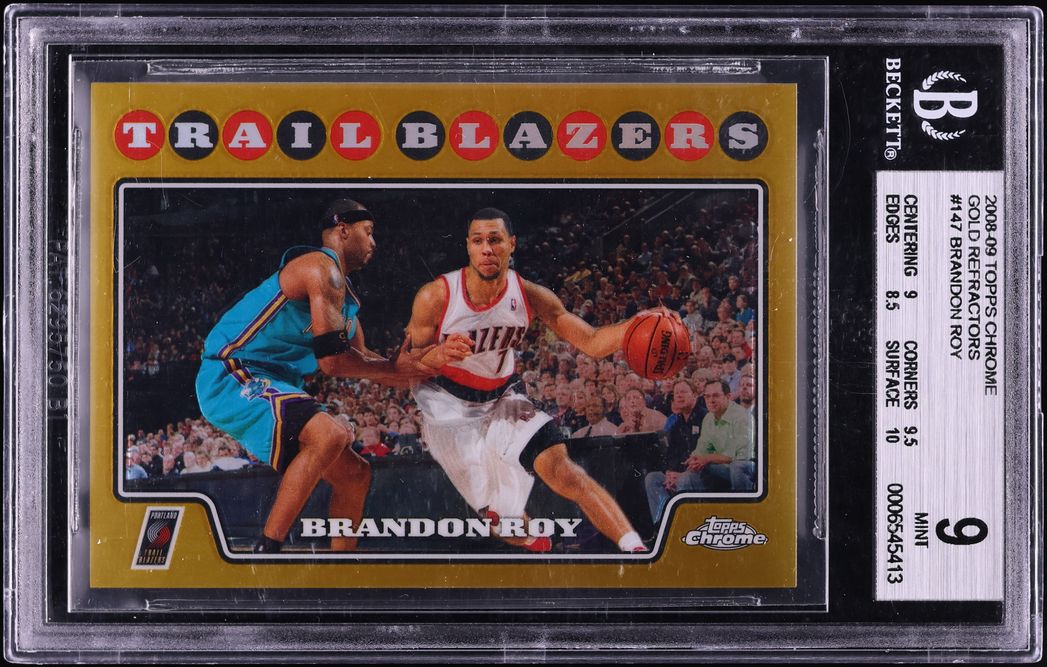 2008 Topps Chrome Refractor Gold Brandon Roy /50 #147 BGS 9 MINT