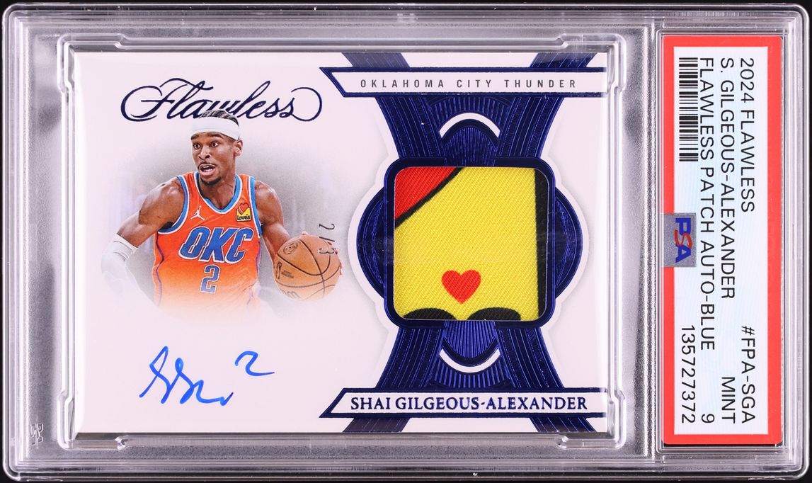 2024 Panini Flawless Blue Shai Gilgeous-Alexander PATCH AUTO /3 #FPA-SGA PSA 9 MINT