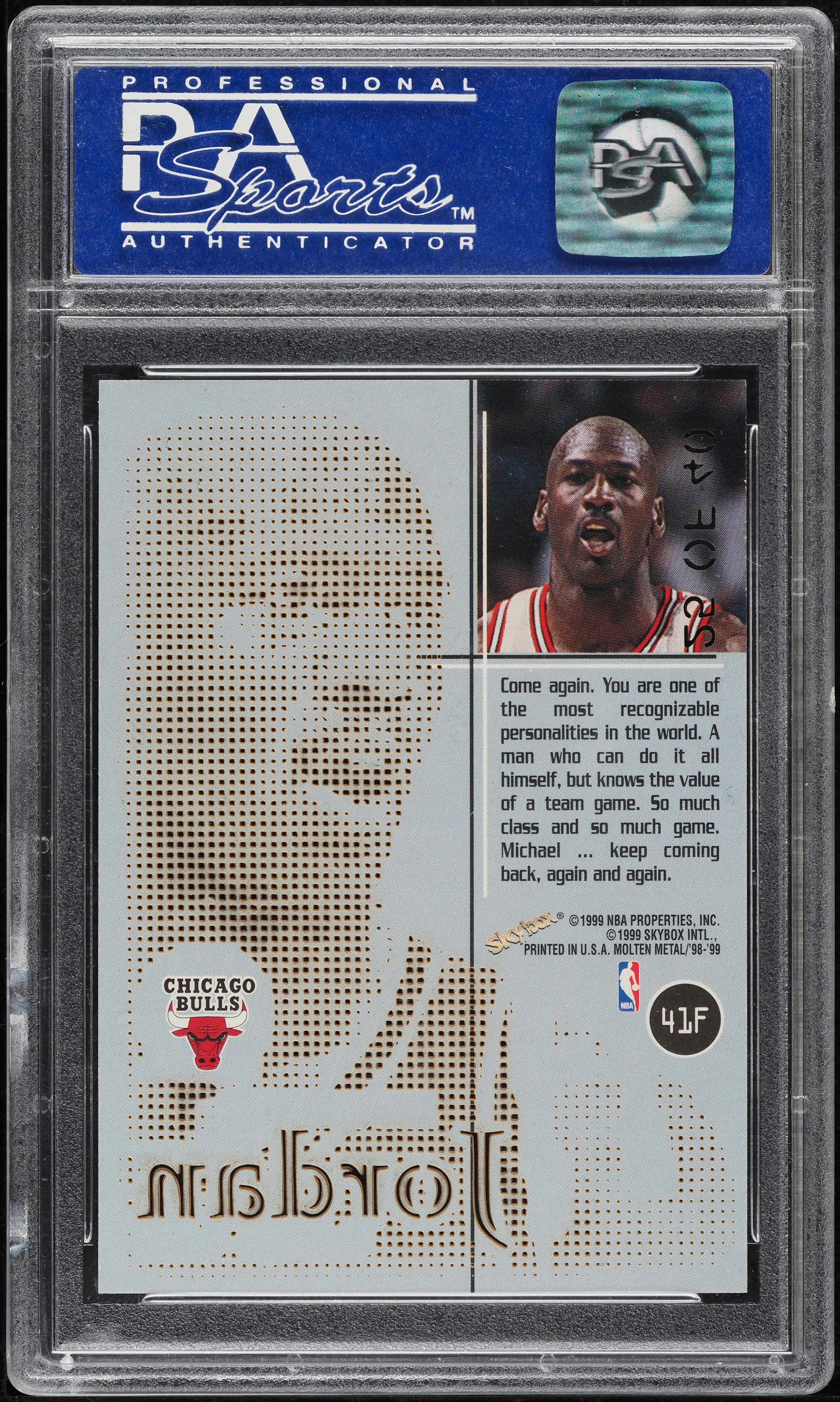 1998 Skybox Molten Metal Fusion Titanium Michael Jordan /40 #41F 