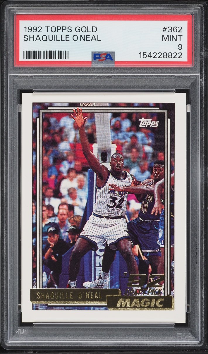 1992 Topps Gold Shaquille O'Neal ROOKIE #362 PSA 9 MINT