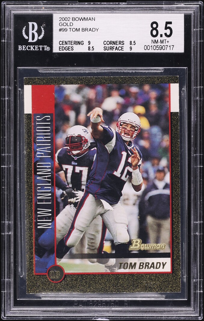 2002 Bowman Gold Tom Brady /50 #99 BGS 8.5 NM-MT+