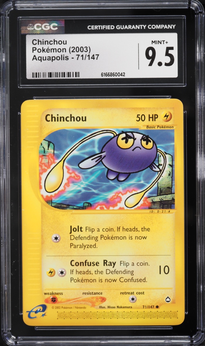 2003 Pokemon Aquapolis Chinchou #71 CGC 9.5 MINT+