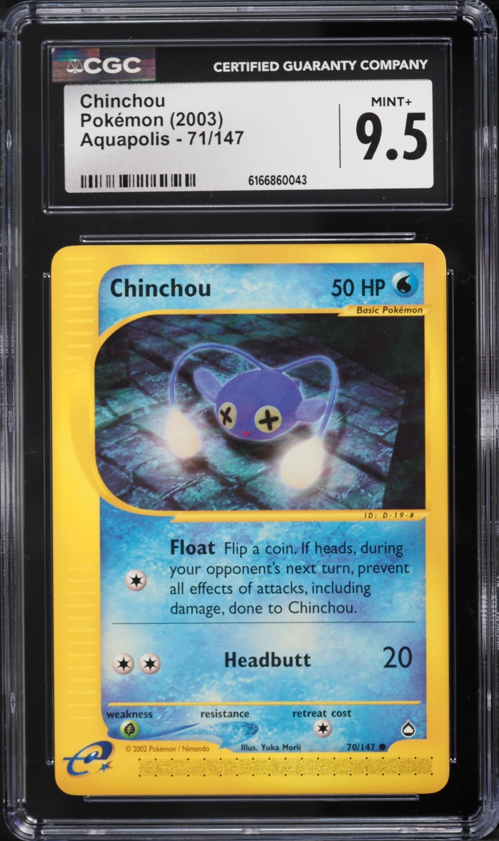 2003 Pokemon Aquapolis Chinchou #71 CGC 9.5 MINT+