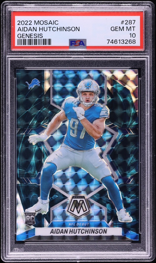 2022 Panini Mosaic Genesis Aidan Hutchinson ROOKIE #287 PSA 10 GEM MINT