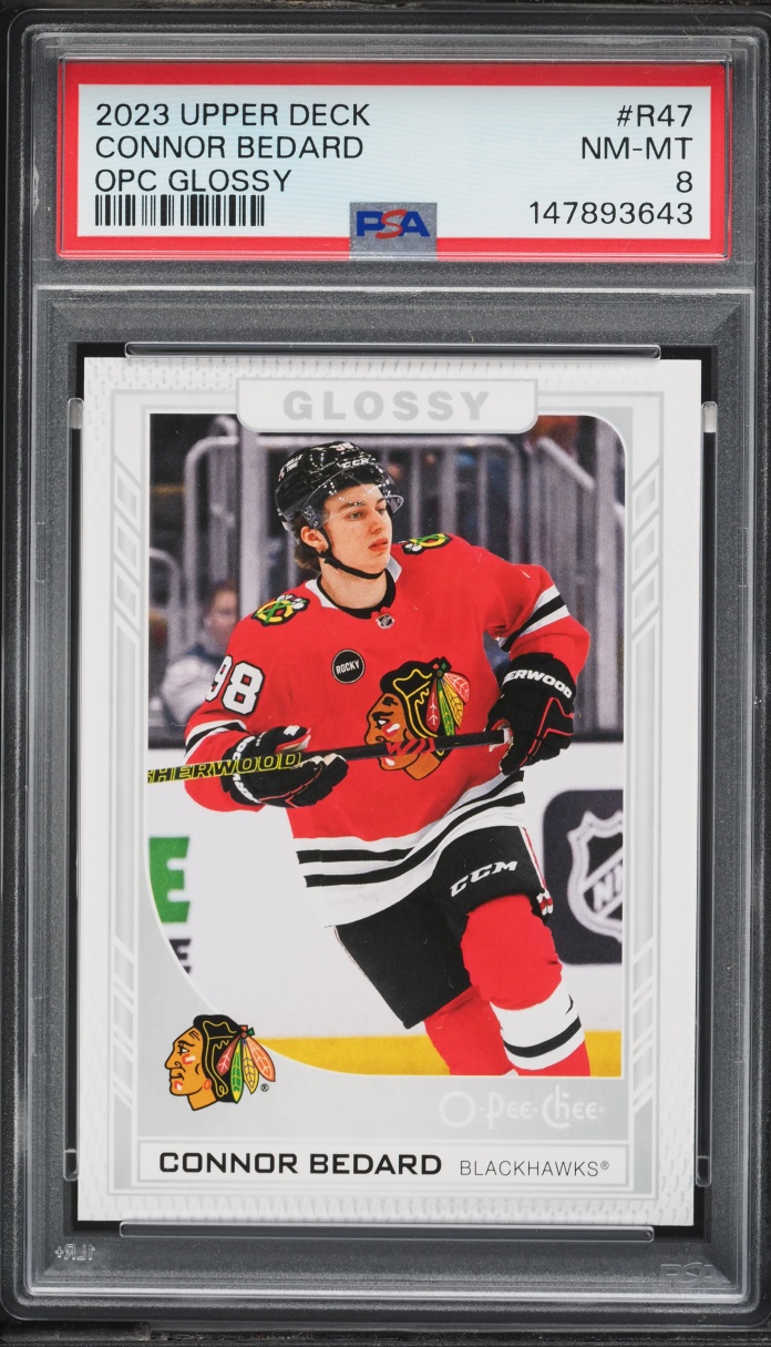 2023 Upper Deck O-Pee-Chee Glossy Connor Bedard ROOKIE #R47 PSA 8 NM-MT