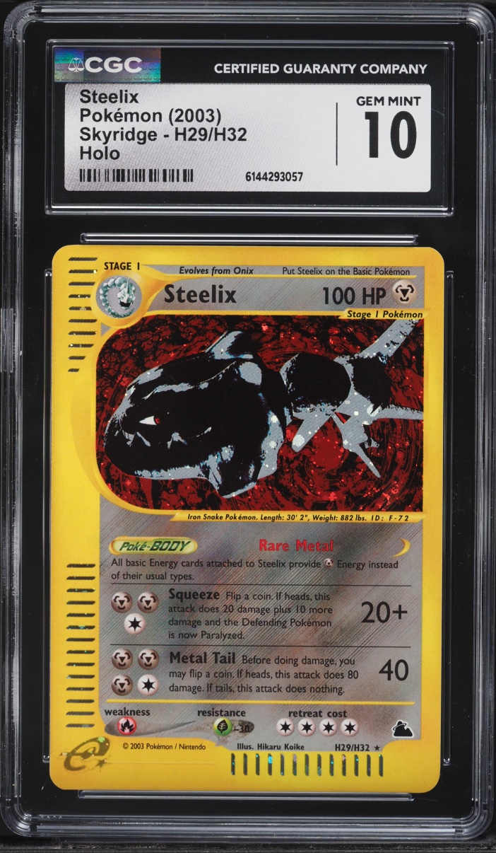 2003 Pokemon Skyridge Holo Steelix #H29 CGC 10 GEM MINT