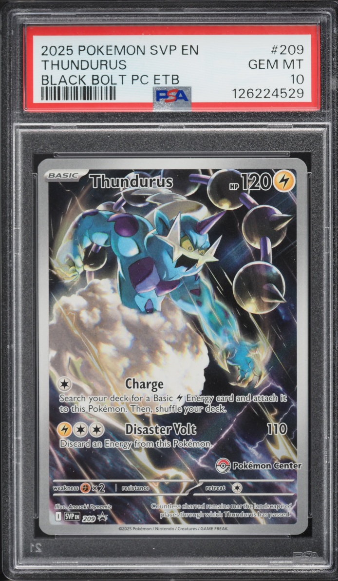 2025 Pokemon SV Promo Black Bolt Center ETB Alt Art Thundurus #209 PSA 10 GEM MINT