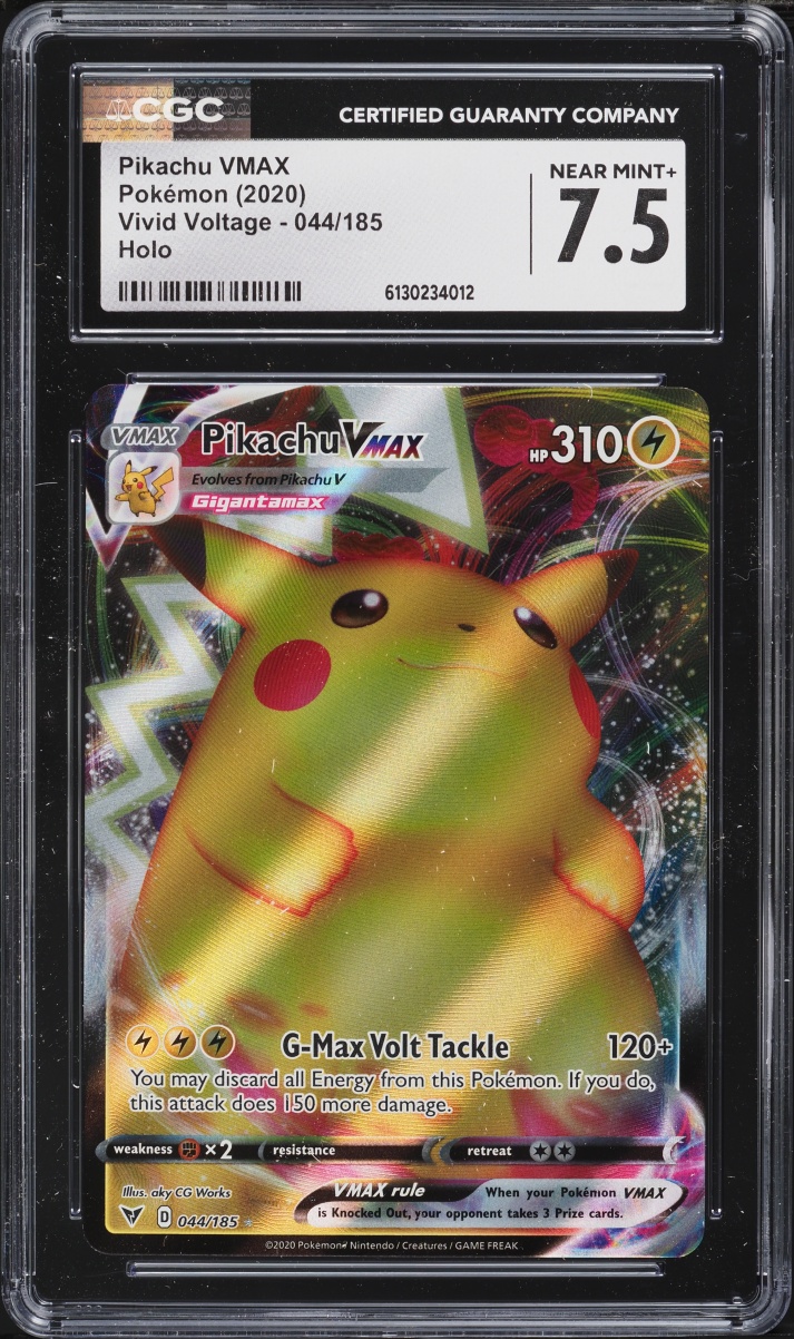 2020 Pokemon Sword & Shield Vivid Voltage Full Art Pikachu VMAX #44 CGC 7.5 NRMT+
