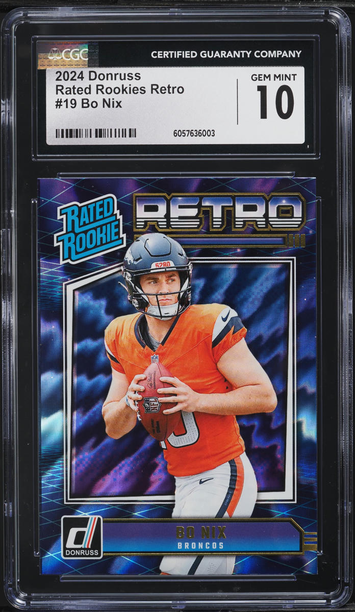 2024 Donruss Retro Bo Nix ROOKIE #19 CGC 10 GEM MINT