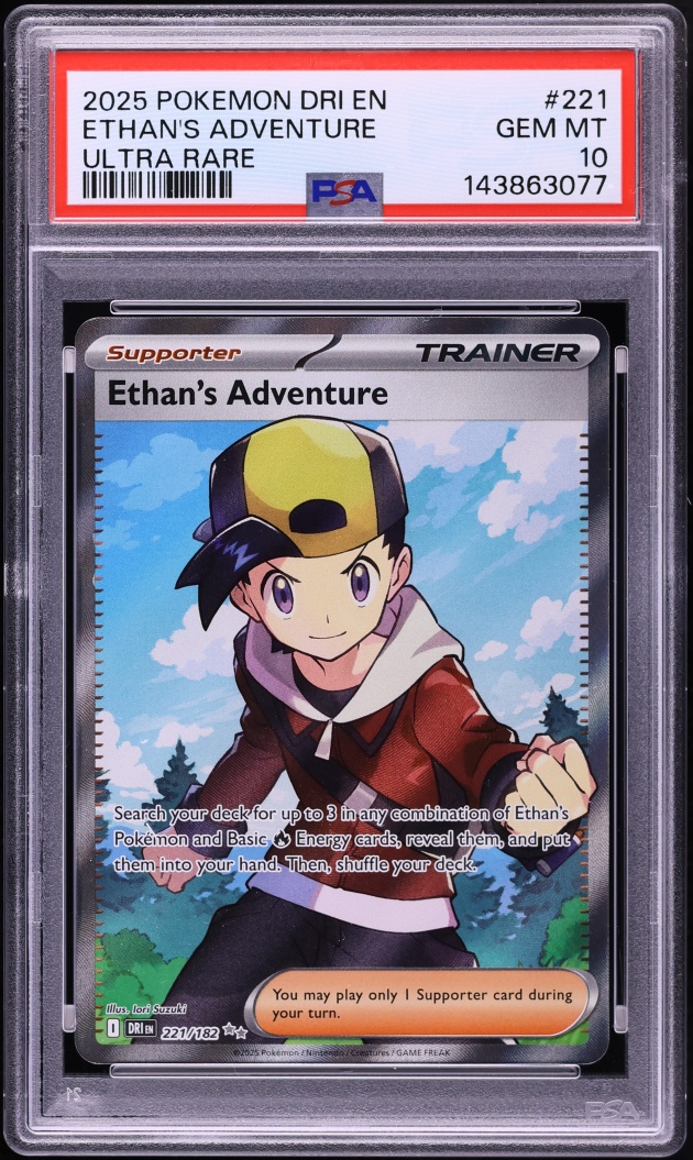2025 Pokemon Scarlet & Violet Destined Rivals Full Art Ethan's Adventure #221 PSA 10 GEM MINT