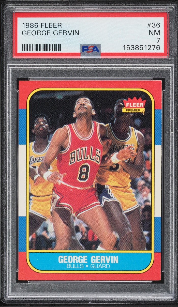 1986 Fleer Basketball George Gervin #36 PSA 7 NRMT