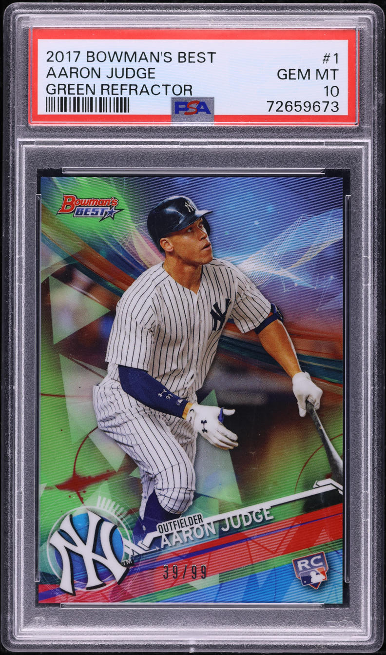 2017 Bowman's Best Green Refractor Aaron Judge ROOKIE /99 #1 PSA 10 GEM MINT