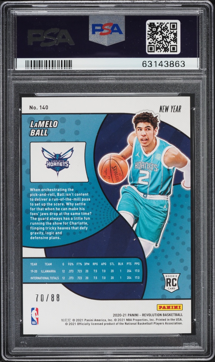 2020 Panini Revolution Chinese New Year Emerald LaMelo Ball ROOKIE /88 #140 PSA 10 GEM MINT