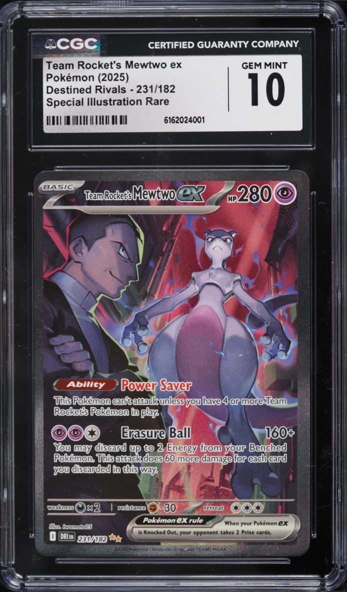 2025 Pokemon Scarlet & Violet Destined Rivals SIR Team Rocket's Mewtwo Ex #231 CGC 10 GEM MINT