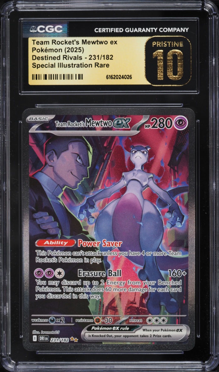 2025 Pokemon Scarlet & Violet Destined Rivals SIR Team Rocket's Mewtwo Ex #231 CGC 10 PRISTINE