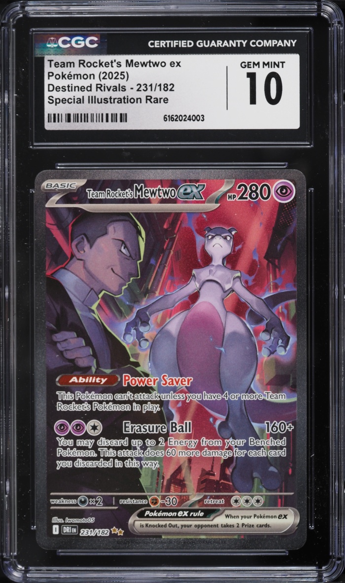 2025 Pokemon Scarlet & Violet Destined Rivals SIR Team Rocket's Mewtwo Ex #231 CGC 10 GEM MINT