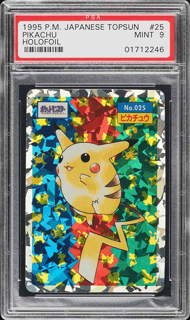 1995 Pokemon Japanese Topsun Holofoil Prism Pikachu #25 PSA 9 MINT