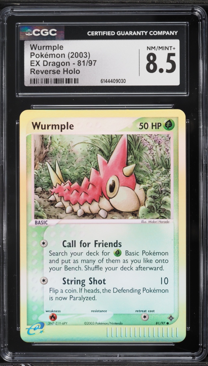 2003 Pokemon EX Dragon Reverse Holo Wurmple #81 CGC 8.5 NM-MT+