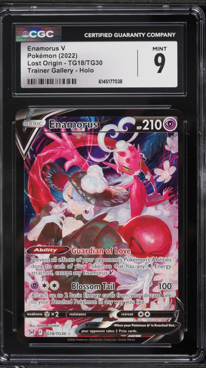 2022 Pokemon Sword & Shield Lost Origin CHR Enamorus V #TG18 CGC 9 MINT