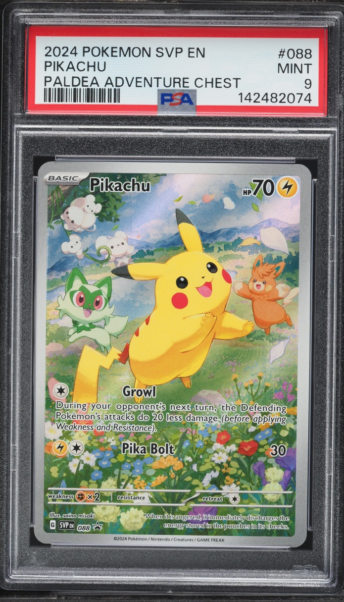 2024 Pokemon Scarlet & Violet Promo Paldea Adventure Chest Full Art Pikachu #88 PSA 9 MINT