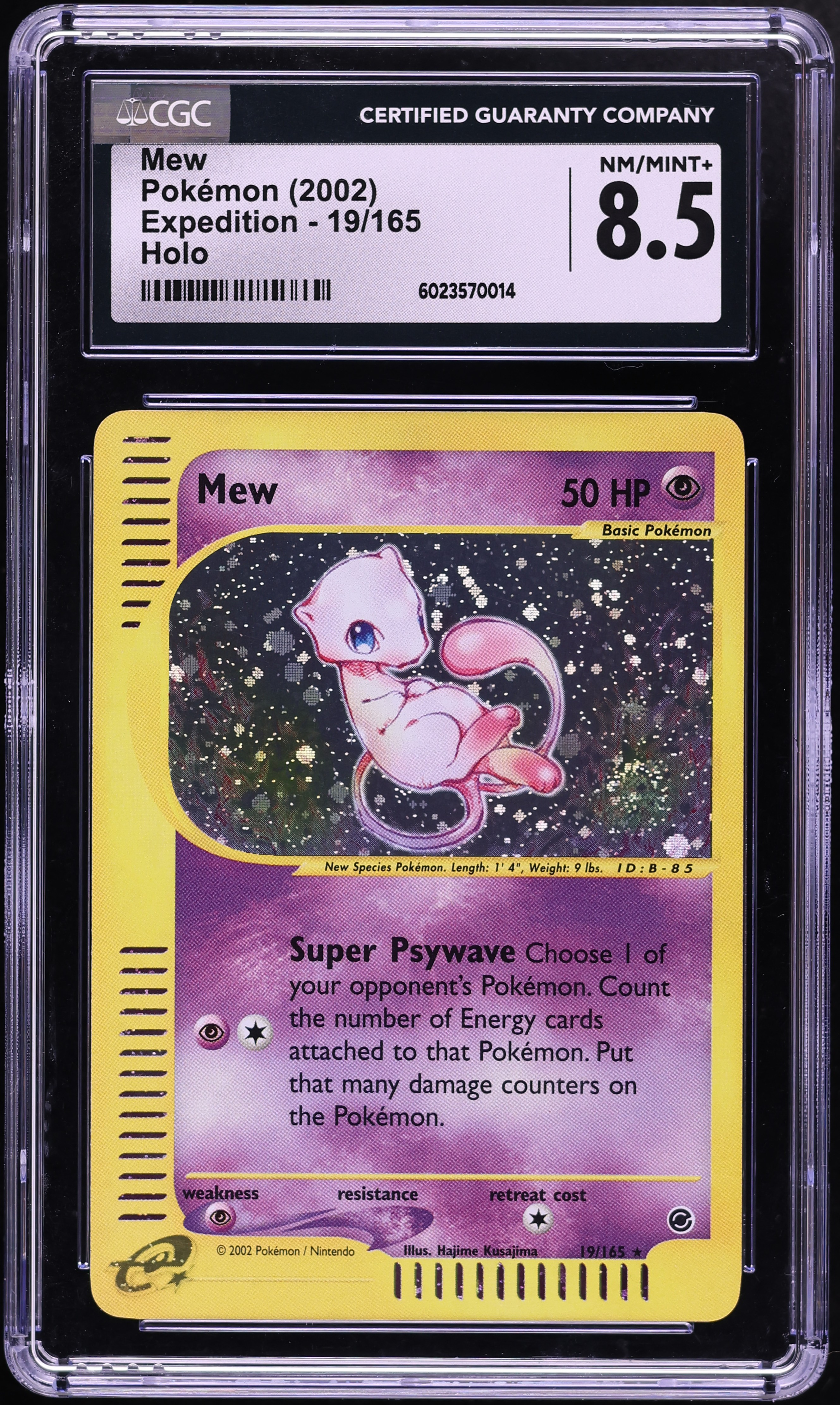 2002 Pokemon Expedition Holo Mew #19 CGC 8.5 NM-MT+