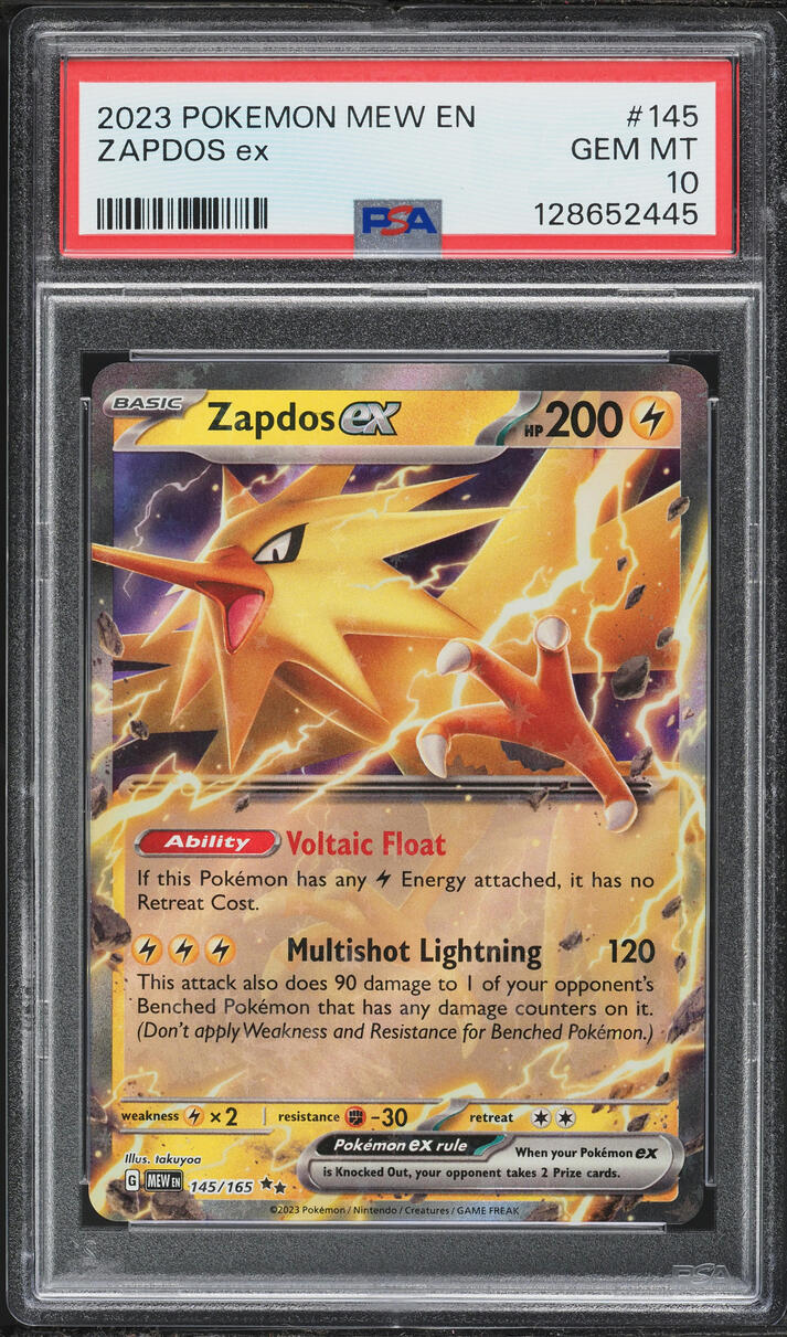 2023 Pokemon Scarlet & Violet 151 Holo Zapdos ex #145 PSA 10 GEM MINT
