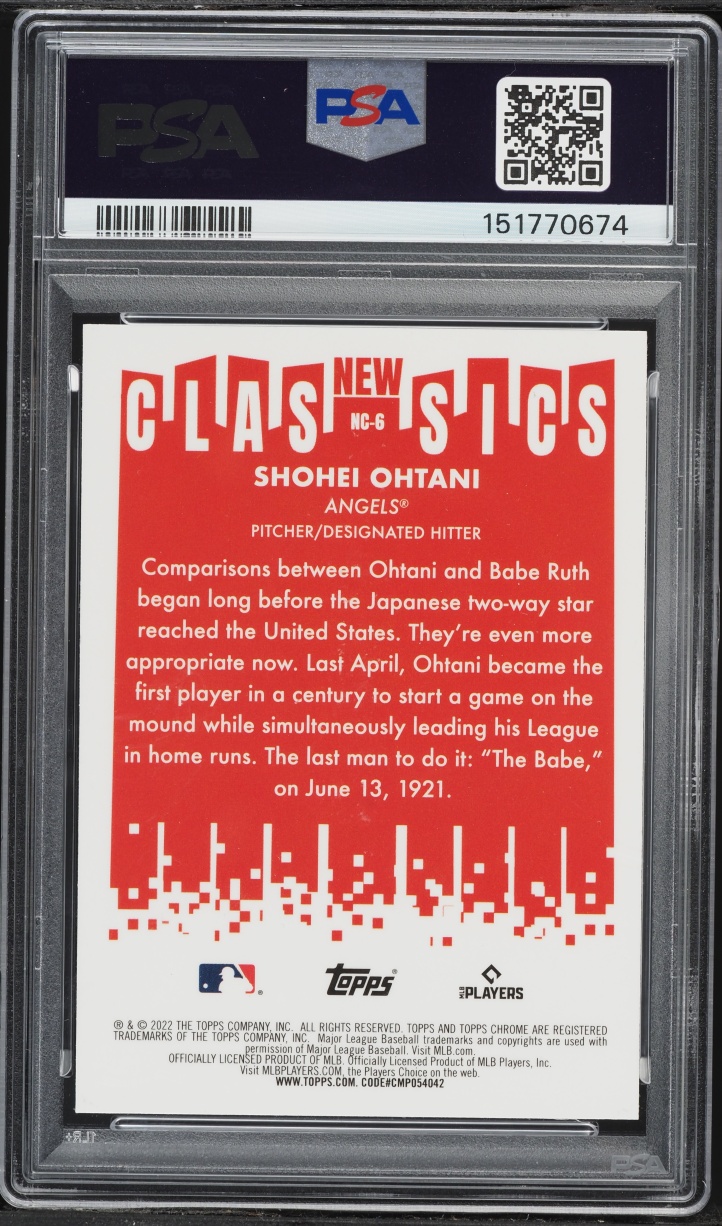 2022 Topps Chrome New Classics Shohei Ohtani #NC-6 PSA 8 NM-MT