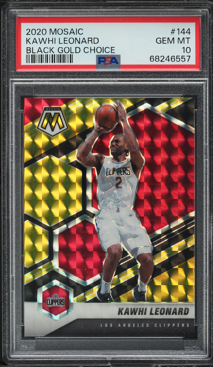 2020 Panini Mosaic Black Gold Choice Kawhi Leonard /8 #144 PSA 10 GEM MINT