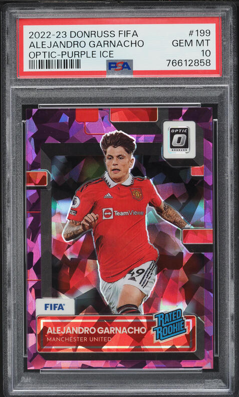 2022 Topps Chrome UEFA Pink Mini Diamond Alejandro Garnacho ROOKIE