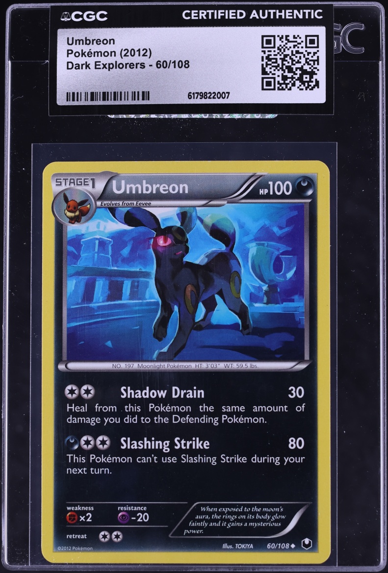 2012 Pokemon Black & White Dark Explorers Umbreon #60 CGC AUTH