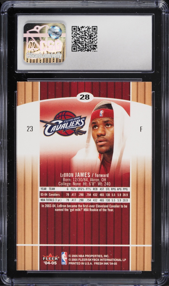 2004 Skybox Fresh Ink LeBron James #28 CSG 9.5 MINT+