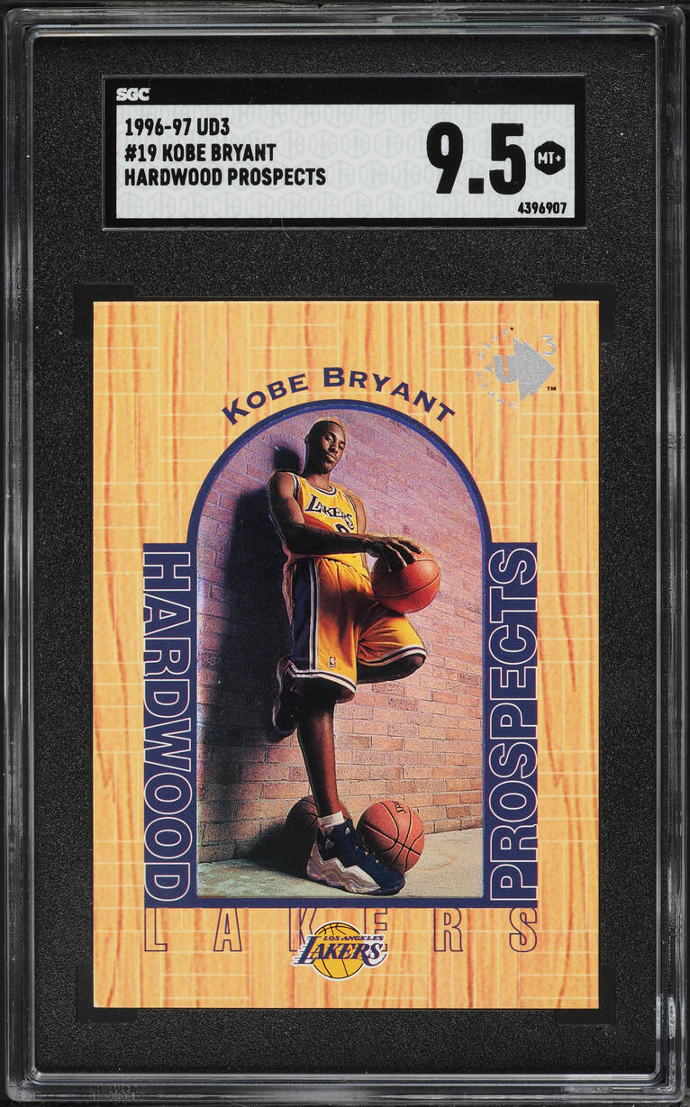 1996 Upper Deck 3 Hardwood Prospects Kobe Bryant ROOKIE #19 SGC 9.5 MINT+