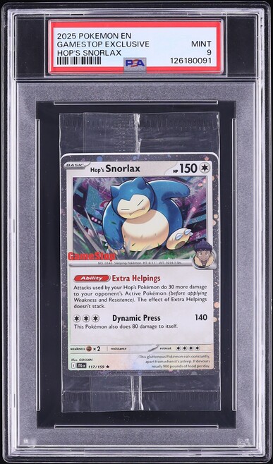 2025 Pokemon SV Promo Journey Together Gamestop Exclusive Cello Pack Hop's Snorlax #117 PSA 9