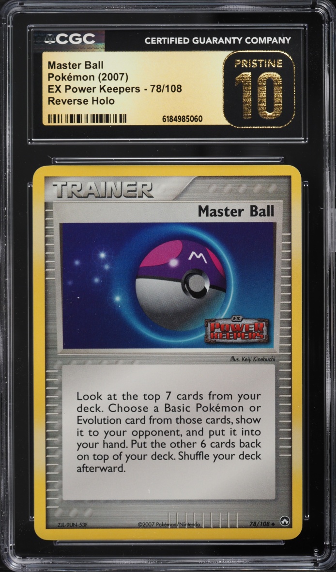 2007 Pokemon EX Power Keepers Reverse Holo Master Ball #78 CGC 10 PRISTINE